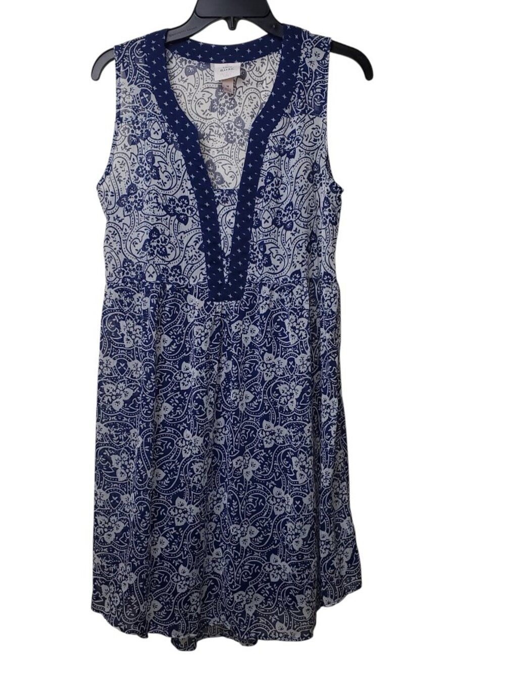 Knox Rose Women's Navy White Sleeveless Floral Shift Dress, Size M